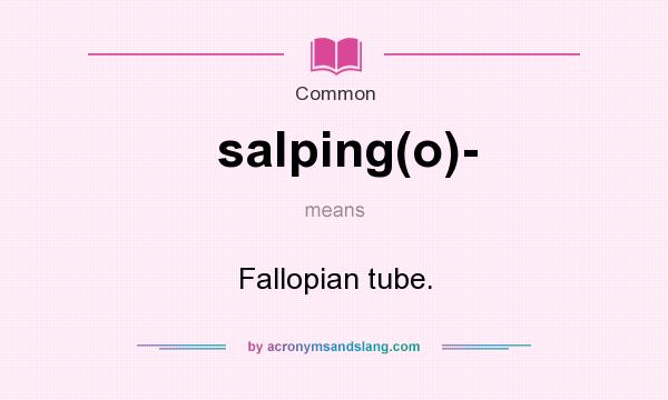What does salping(o)- mean? It stands for Fallopian tube.