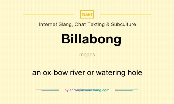 What does Billabong mean? It stands for an ox-bow river or watering hole
