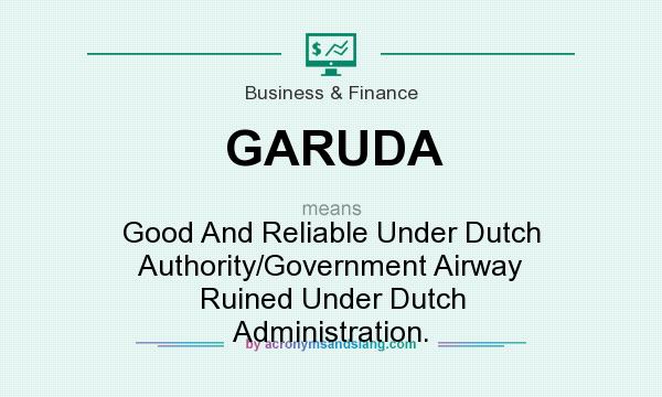 What does GARUDA mean? It stands for Good And Reliable Under Dutch Authority/Government Airway Ruined Under Dutch Administration.