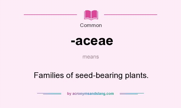 What does -aceae mean? It stands for Families of seed-bearing plants.