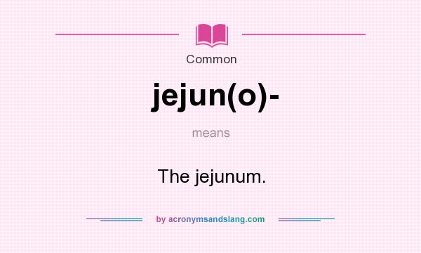 What does jejun(o)- mean? It stands for The jejunum.