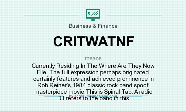 What Does CRITWATNF Mean Definition Of CRITWATNF CRITWATNF Stands 