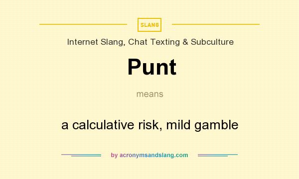 What does Punt mean? It stands for a calculative risk, mild gamble