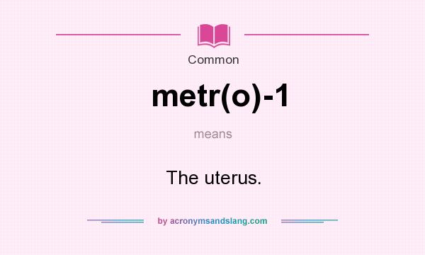 What does metr(o)-1 mean? It stands for The uterus.