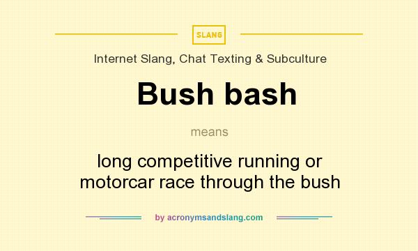 What does Bush bash mean? It stands for long competitive running or motorcar race through the bush