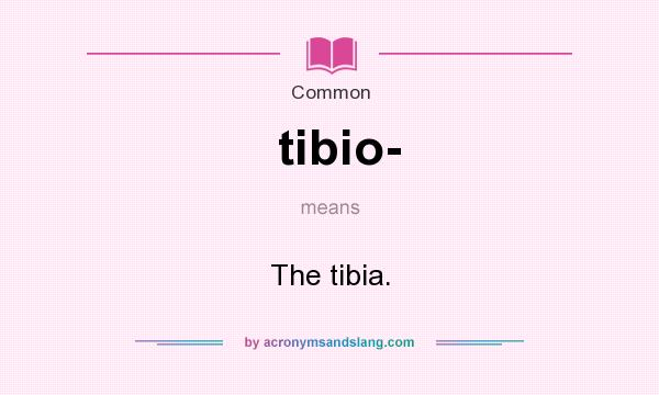 What does tibio- mean? It stands for The tibia.