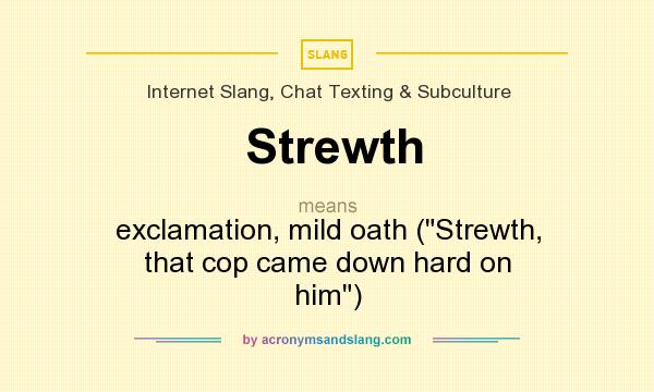 What does Strewth mean? It stands for exclamation, mild oath (