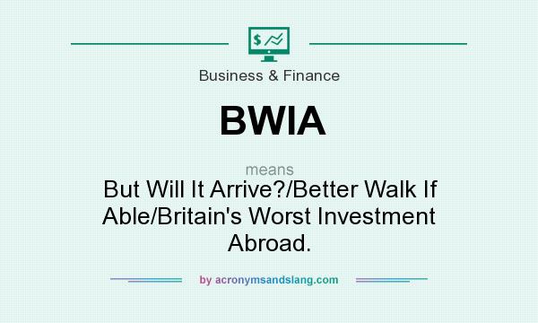 What does BWIA mean? It stands for But Will It Arrive?/Better Walk If Able/Britain`s Worst Investment Abroad.