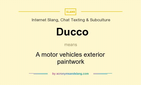 What does Ducco mean? It stands for A motor vehicles exterior paintwork