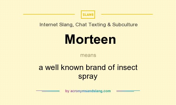 What does Morteen mean? It stands for a well known brand of insect spray