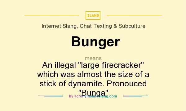What does Bunger mean? It stands for An illegal 