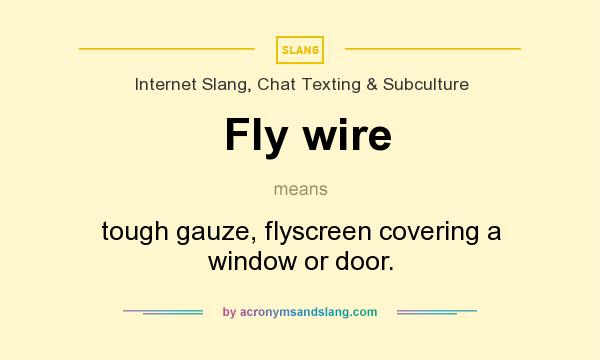 What does Fly wire mean? It stands for tough gauze, flyscreen covering a window or door.
