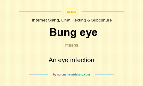 What does Bung eye mean? It stands for An eye infection