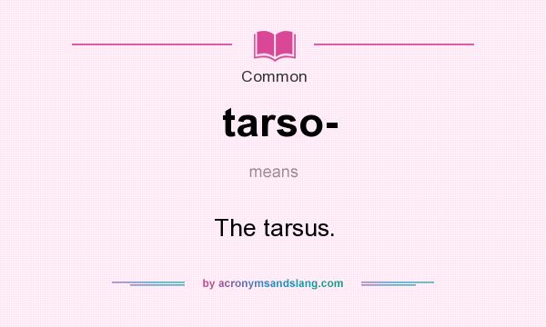 What does tarso- mean? It stands for The tarsus.
