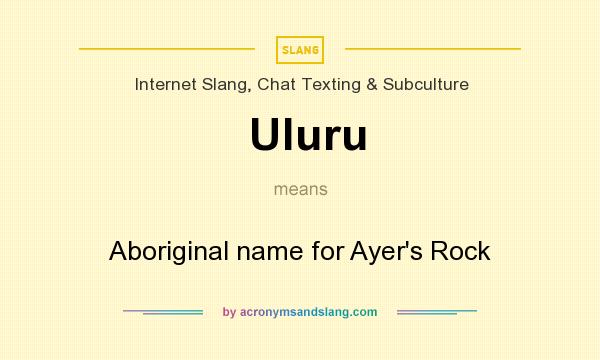 What does Uluru mean? It stands for Aboriginal name for Ayer`s Rock