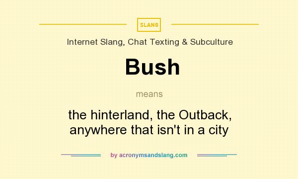 What does Bush mean? It stands for the hinterland, the Outback, anywhere that isn`t in a city