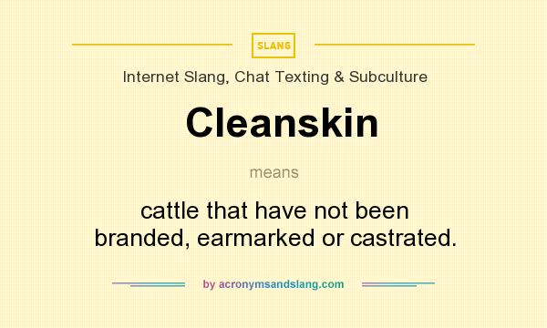 What does Cleanskin mean? It stands for cattle that have not been branded, earmarked or castrated.
