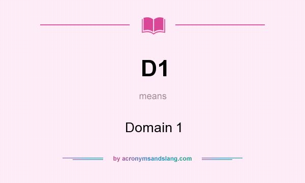 What does D1 mean? It stands for Domain 1