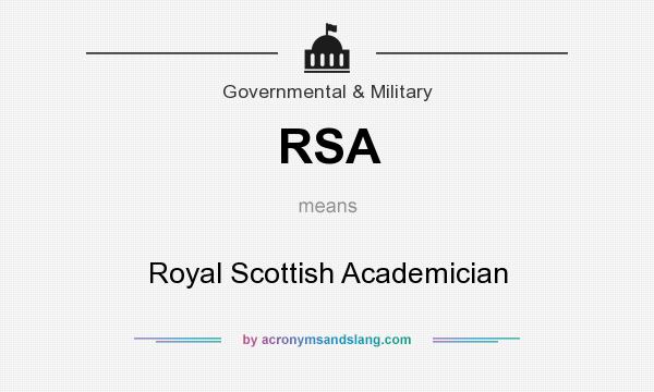 What does RSA mean? It stands for Royal Scottish Academician