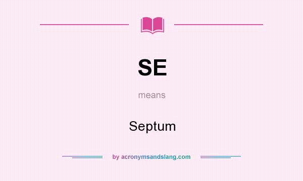 What does SE mean? It stands for Septum