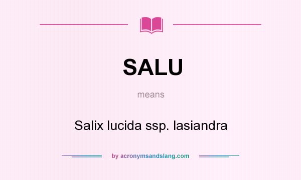 What does SALU mean? It stands for Salix lucida ssp. lasiandra