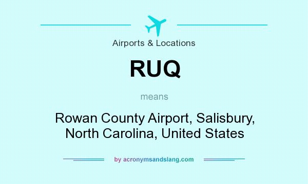 What does RUQ mean? It stands for Rowan County Airport, Salisbury, North Carolina, United States