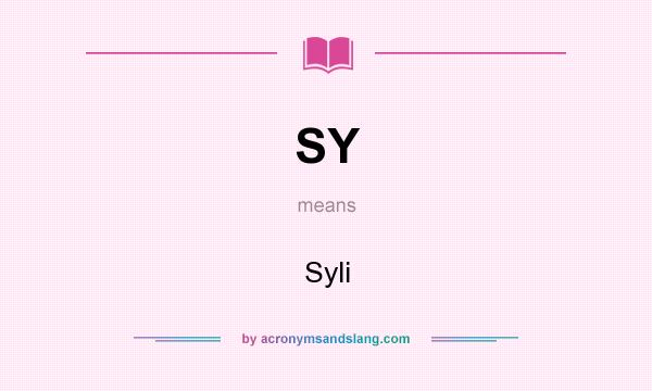 What does SY mean? It stands for Syli