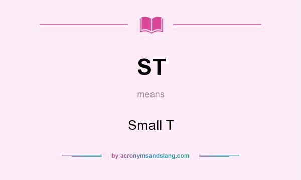 What does ST mean? It stands for Small T