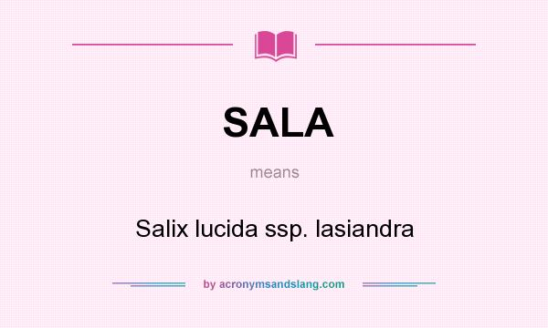 What does SALA mean? It stands for Salix lucida ssp. lasiandra