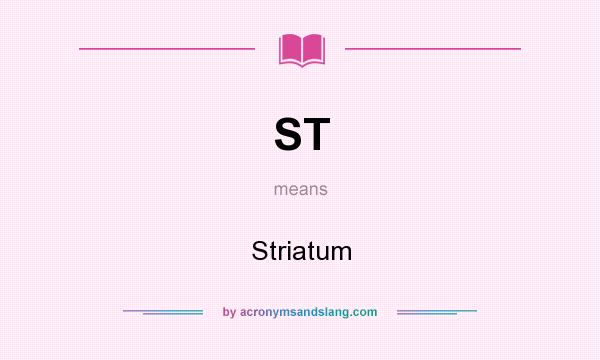 What does ST mean? It stands for Striatum