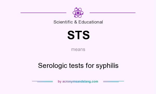 What does STS mean? It stands for Serologic tests for syphilis