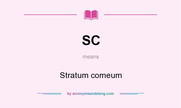 What does SC mean? It stands for Stratum comeum