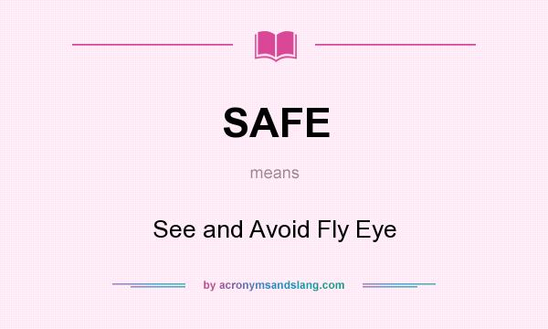 What does SAFE mean? It stands for See and Avoid Fly Eye