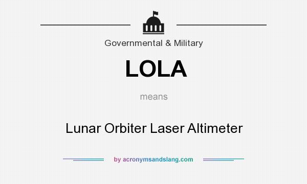 What does LOLA mean? It stands for Lunar Orbiter Laser Altimeter