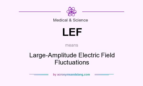 What does LEF mean? It stands for Large-Amplitude Electric Field Fluctuations