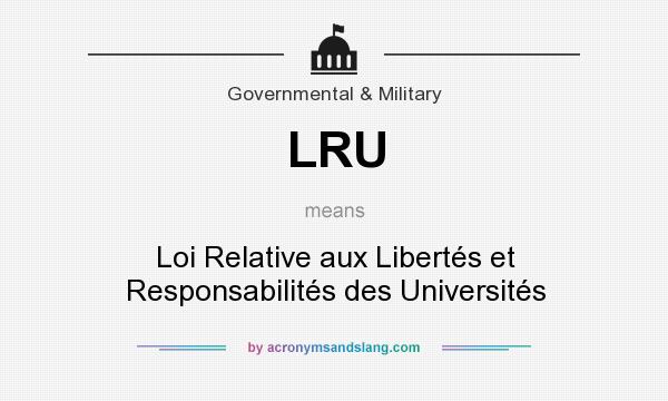 What does LRU mean? It stands for Loi Relative aux Libertés et Responsabilités des Universités