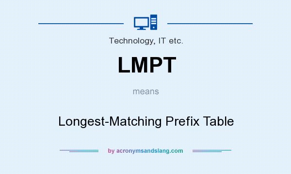 What does LMPT mean? It stands for Longest-Matching Prefix Table
