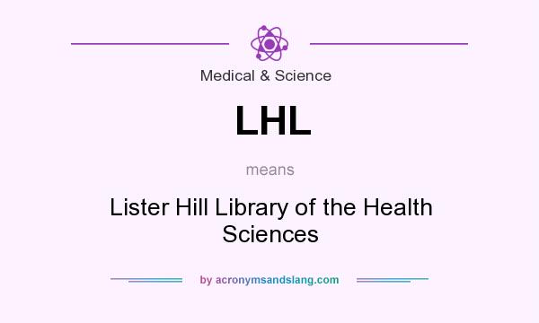 What does LHL mean? It stands for Lister Hill Library of the Health Sciences