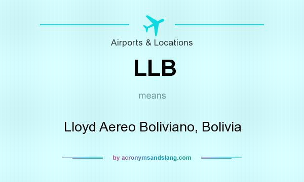 What does LLB mean? It stands for Lloyd Aereo Boliviano, Bolivia