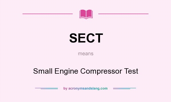 What does SECT mean? It stands for Small Engine Compressor Test