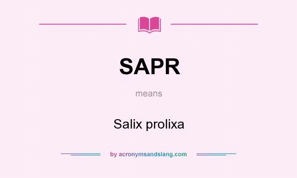 What does SAPR mean? It stands for Salix prolixa