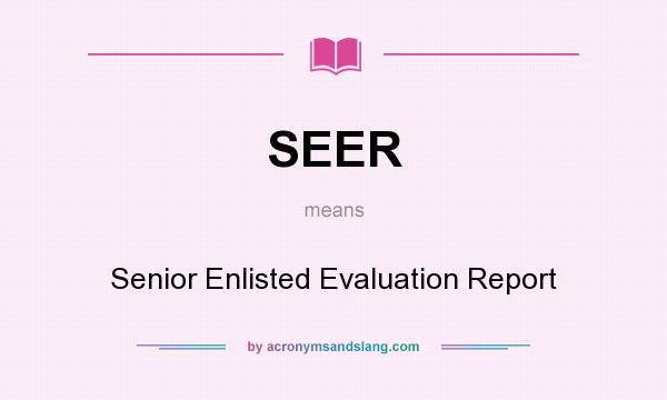 What does SEER mean? It stands for Senior Enlisted Evaluation Report