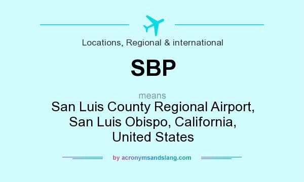What does SBP mean? It stands for San Luis County Regional Airport, San Luis Obispo, California, United States