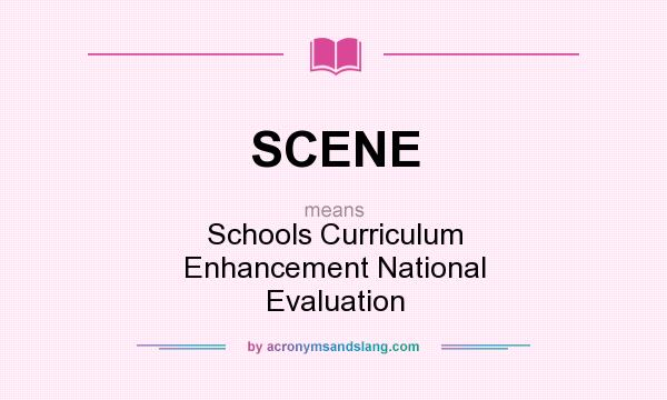 What does SCENE mean? It stands for Schools Curriculum Enhancement National Evaluation