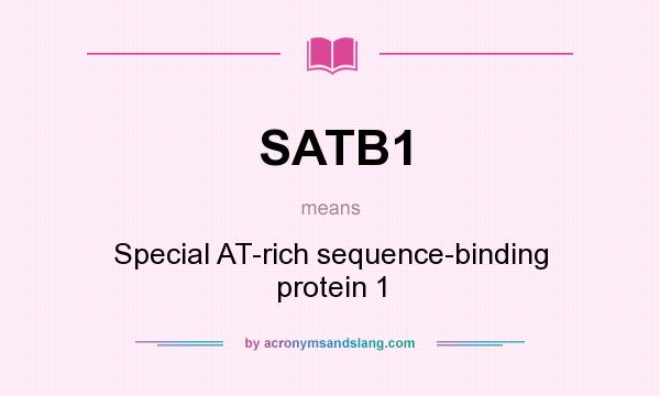 What does SATB1 mean? It stands for Special AT-rich sequence-binding protein 1