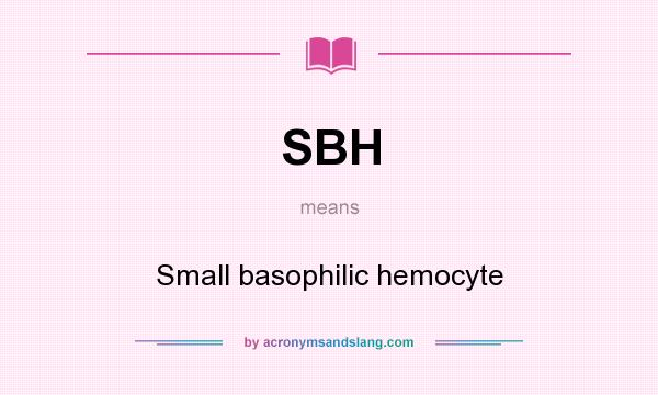 What does SBH mean? It stands for Small basophilic hemocyte