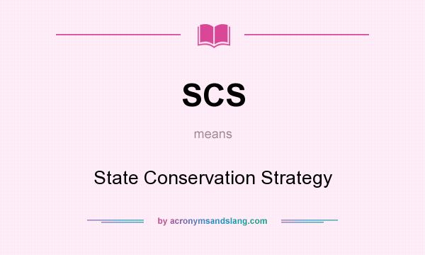 What does SCS mean? It stands for State Conservation Strategy