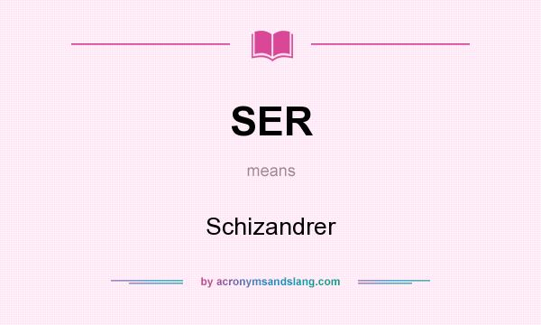 What does SER mean? It stands for Schizandrer