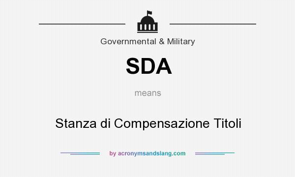 What does SDA mean? It stands for Stanza di Compensazione Titoli