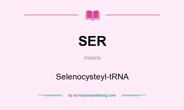 What does SER mean? It stands for Selenocysteyl-tRNA